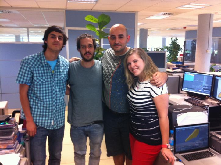 Con nuestros becarios Ela, Manu y Ruth