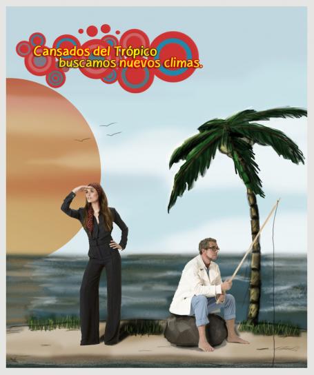 Naufragos: Es la que más difiere del resto, mucho más dibujo y colores más poperos, en una composición con toques infantiles Naufragos: Es la que más difiere del resto, mucho más dibujo y colores más poperos, en una composición con toques infantiles