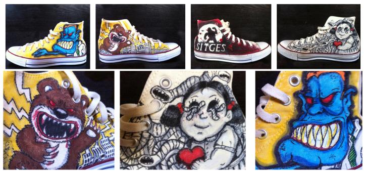 superzapas pintadas por Mr Goyo a mano para patear el festival